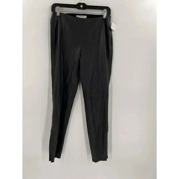 NWT FREE PEOPLE Women Size 6 Black Vegan Leather Side &Ankle Zippers 30"x28" - Picture 3 of 13